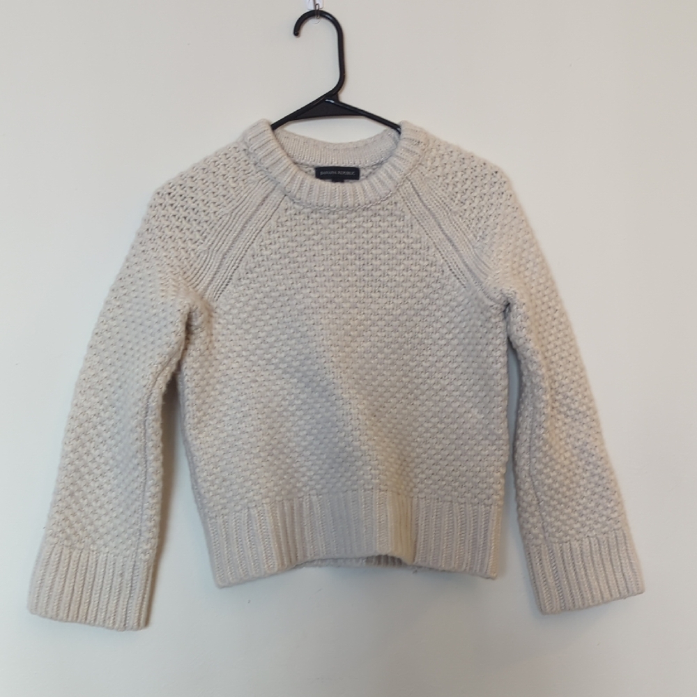 Banana Republic Textured Cream Sweater - 100% Wool, Worn 2-3 Times
